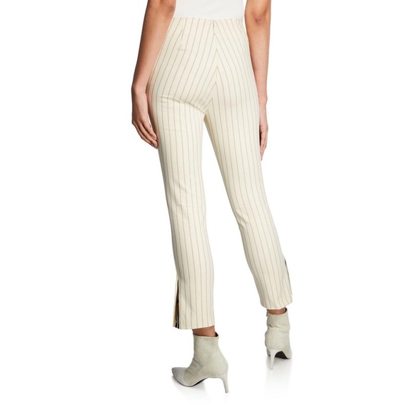 Rag & Bone Simone Stripe Snap Ankle Pant Black Ivory High Rise Sz 10 NWT - Picture 3 of 10